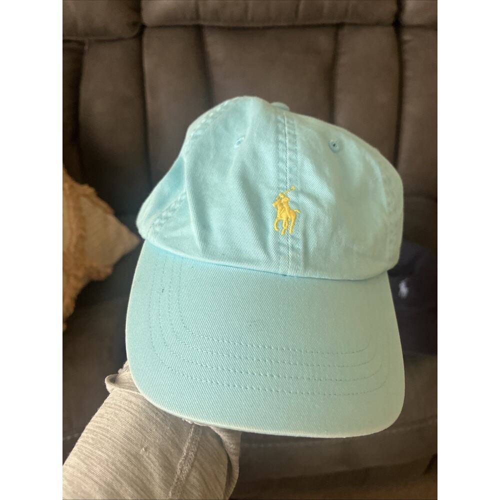 (3) Polo Ralph Lauren Hat Cap Strap Back Blue Mens Yellow Pony Adjustable Casual - Picture 5 of 13